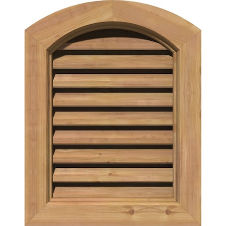 Arch Top Gable Vent Functional, Western Red Cedar Gable Vent W/ Brick Mould Face Frame, 20W X 26H